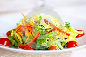 Vegetable salad colorful appetizer dish.