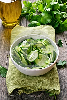 Vegetable salad from cucumbe