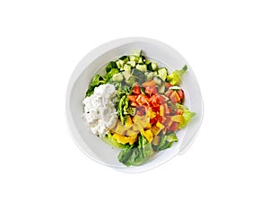 vegetable salad for healthy food isolated on backgrounds concept