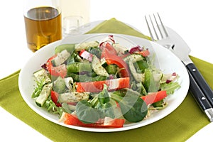 Vegetable salad with oil photo
