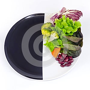 Vegetable salad on plate with blank spcae for wording photo