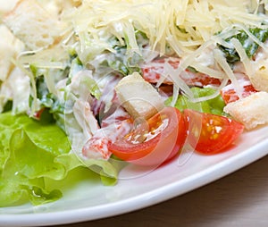 Vegetable salad from tomato and zwieback