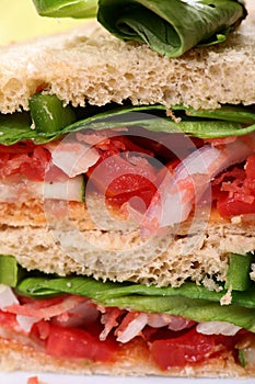 Vegetable sandwitch verticle cut