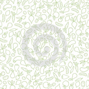 Vegetable seamless pattern. Healthy food ingredient background