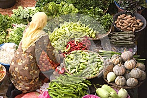 Vegetable Seller at Wet Market photo