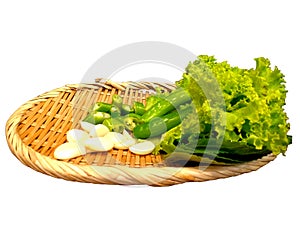 Vegetable set on white background