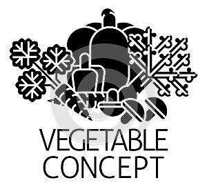 Vegetable Sign Label Icon Concept