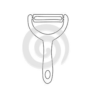 Vegetable slicer vector stock illustration. A knife for vegetables. Doodle.