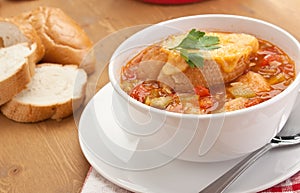 Vegetable Soup with Cheese Bread