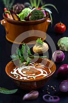 Vegetable soup with only fresh vegetable