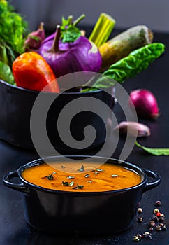 Vegetable soup with only fresh vegetable photo