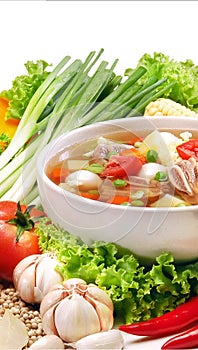 Vegetable soup with meat