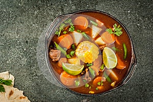 Vegetable soup Mole de olla photo
