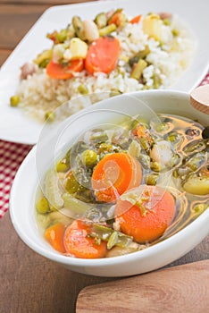 Vegetable soup with rice