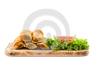 Vegetable spring rolls isolated