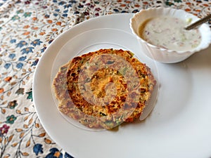 Vegetable stuffed Indian flat bread Paratha