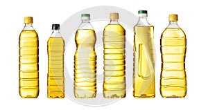 Vegetable or sunflower oil in plastic bottle