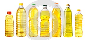 Vegetable or sunflower oil in plastic bottle