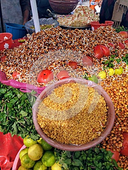 Vegetable tomatoes greens chilis chana