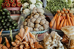 Vegetable in traditional market in asia