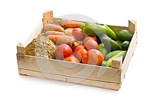 Vegetable in wooden box