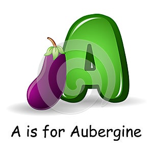 Vegetables alphabet: A is for Aubergine