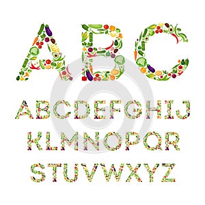 Vegetables Alphabet set.