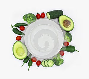 Vegetables Around White Plate