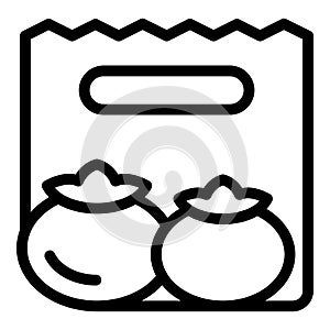 Vegetables bag icon outline vector. Kid food