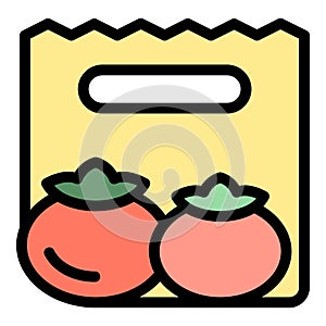 Vegetables bag icon vector flat