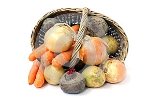 Vegetables and a basket