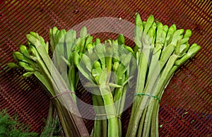 Vegetables in bunches originating from market