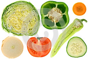 Vegetables, cross section photo