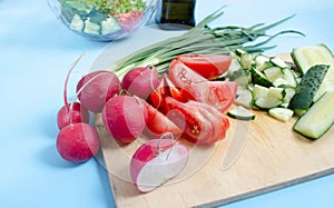 vegetables on a cutting board