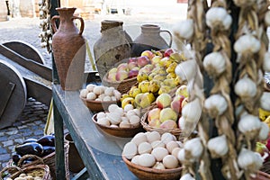 Vegetables displayed on a countryside style ambulant market