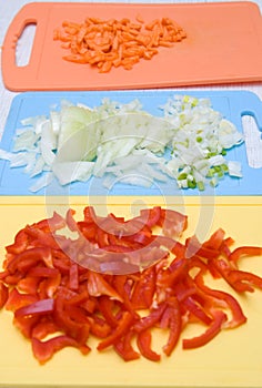 Vegetables finely cut photo