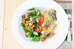 Vegetables with Fish Fillet, Breaded