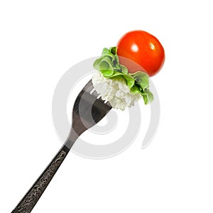 Vegetables on a fork