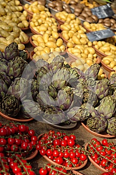 Verduras sobre el francés El mercado 