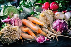 Vegetables. Fresh vegetables. Colorful vegetables background. Healthy vegetable studio photo. Assortment of fresh vegetables