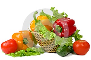 Vegetables and fruits in a basket