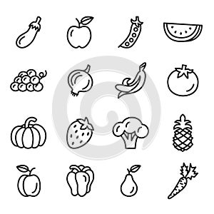 Vegetables and Fruits Icons