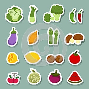 Vegetables and fruits icons