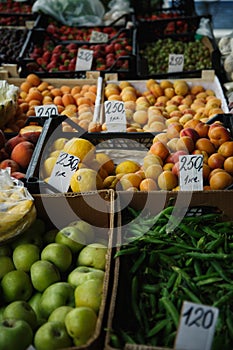 Vegetables and fruits on the market