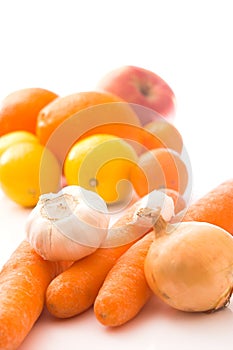 Vegetables and fruits - white background