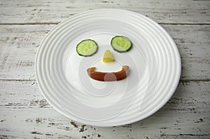 Vegetables funny face your plate make your breakfast