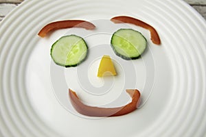 Vegetables funny face your plate make your breakfast