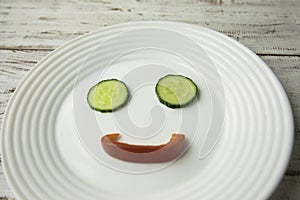 Vegetables funny face your plate make your breakfast