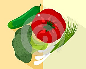 Vegetables and green onions