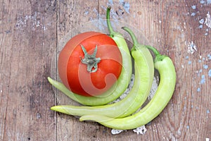 Vegetables green pepper with tomato